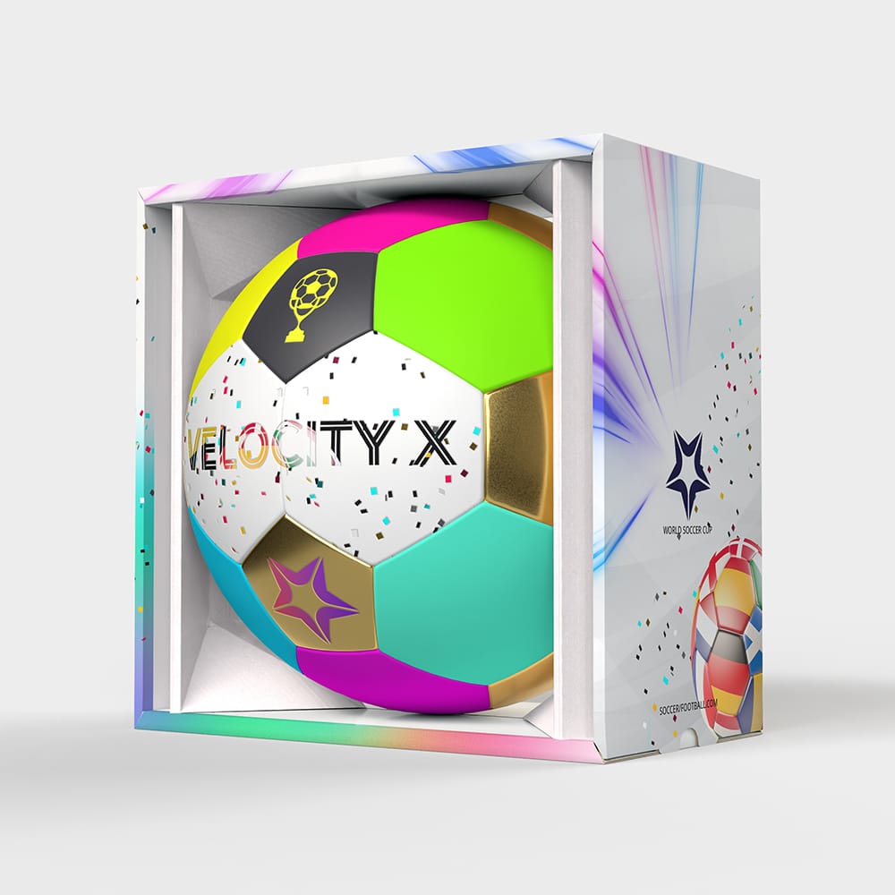 Football – Soccer Ball Packaging Mockup | 5 PSD Display Box Template