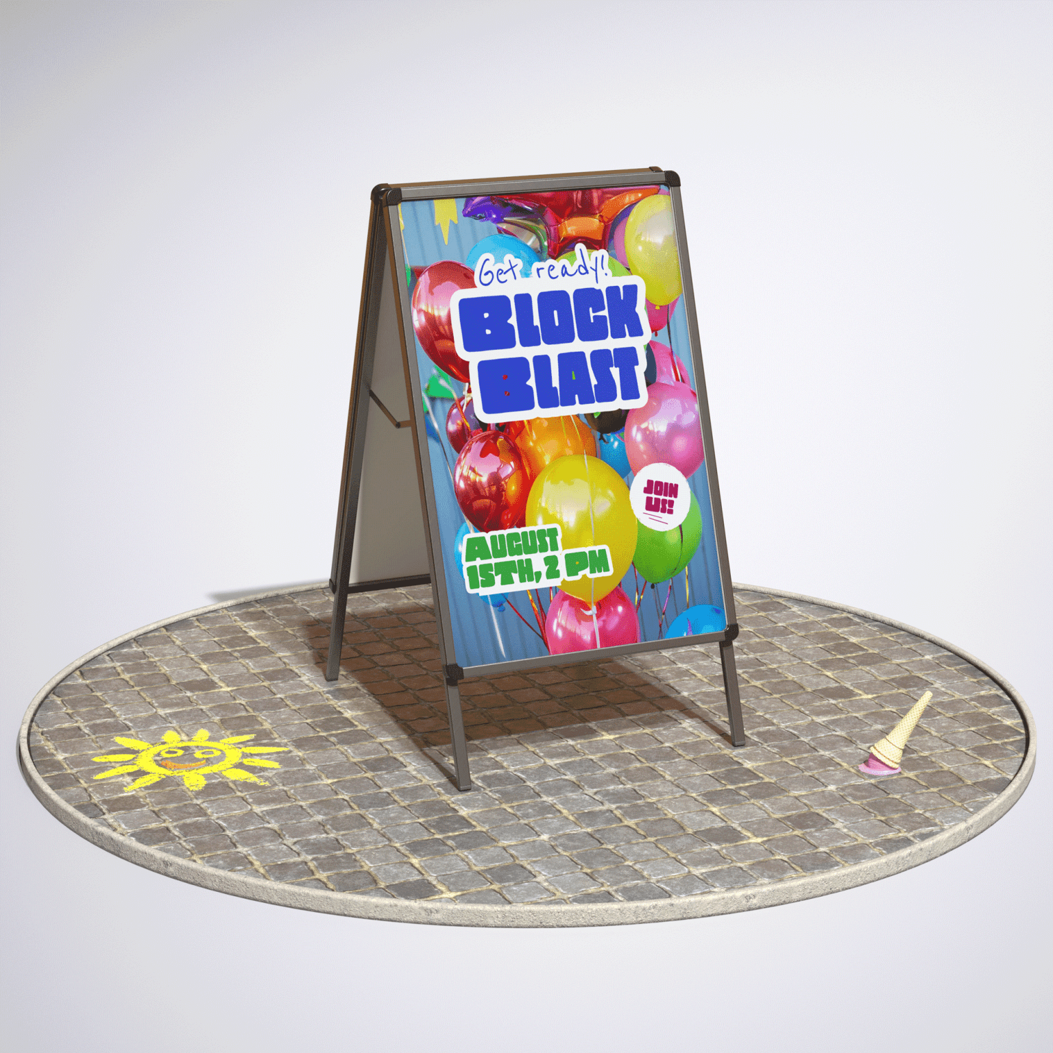 Seasonal Poster Stand Mock Up | Wedding, Travel, Promotional Display | A Frame Poster Holder PSD Templates